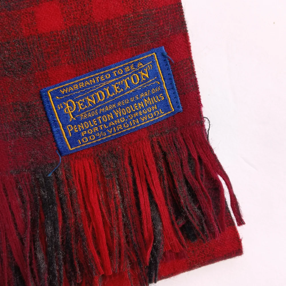 NWOT Pendleton Red & Charcoal Gray Plaid Scarf Muffler